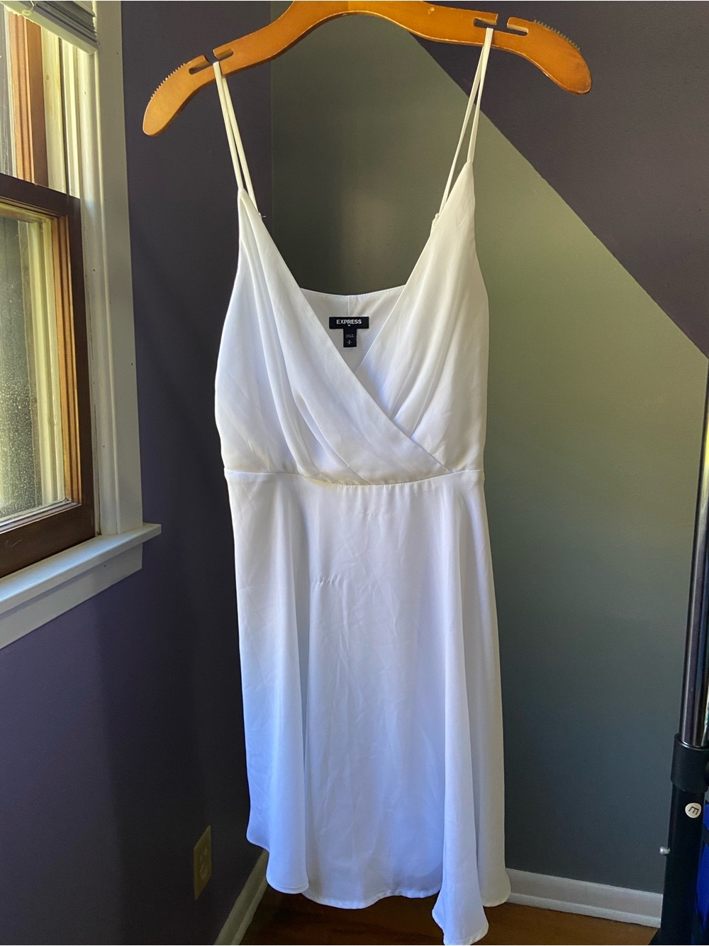 Express White Spaghetti Strap Slip Mini Dress
